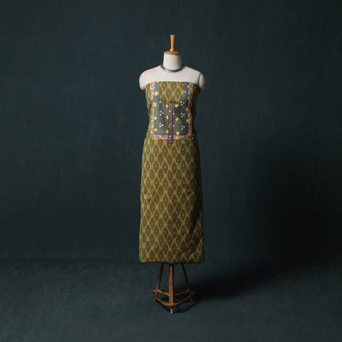 Pochampally Ikat Patchwork Cotton Unstitched Kurta Material (3M) 21