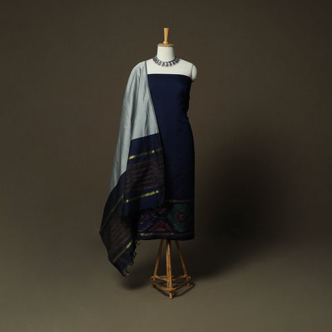 Pochampally Ikat Silk Cotton 3pc Unstitched Dress Material Suit Set 29