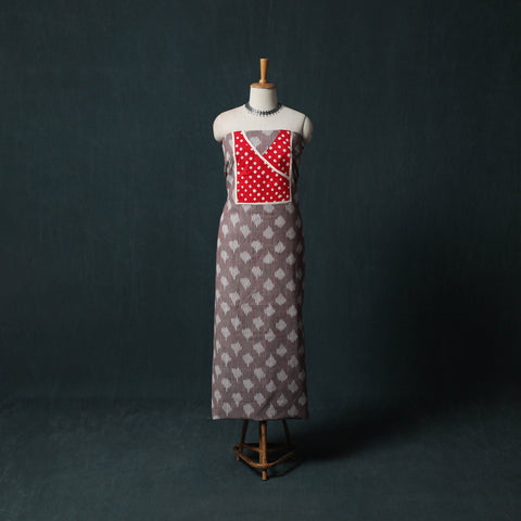 Pochampally Ikat Patchwork Cotton Unstitched Kurta Material (3M) 23
