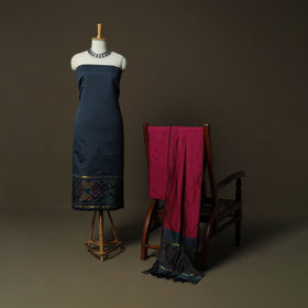 Pochampally Ikat Silk Cotton 3pc Unstitched Dress Material Suit Set 30