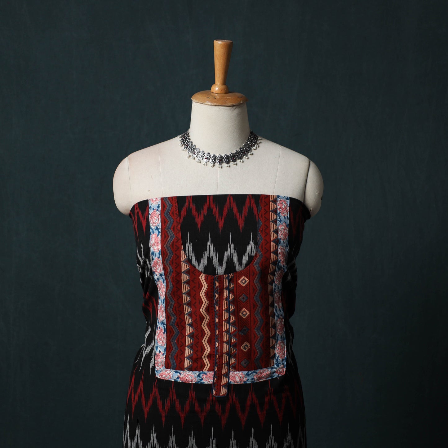 Pochampally Ikat Patchwork Cotton Unstitched Kurta Material (3M) 24