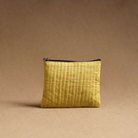 Yellow - handmade cotton multipurpose utility pouches (set