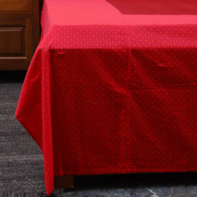 Red - jacquard with bagh patch cotton bedsheet set 13