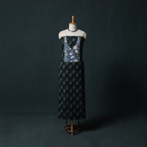 Pochampally Ikat Patchwork Cotton Unstitched Kurta Material (3M) 28