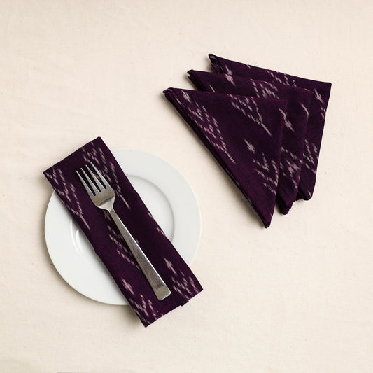 Set of 4 - Pochampally Ikat Weave Cotton Table Napkins (18 x 18 in) 16