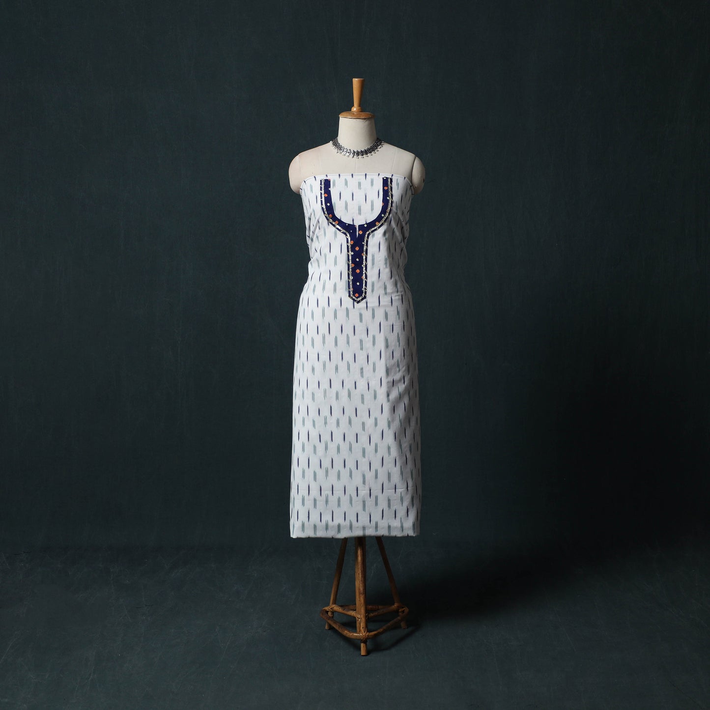 Pochampally Ikat Patchwork Cotton Unstitched Kurta Material (3M) 29