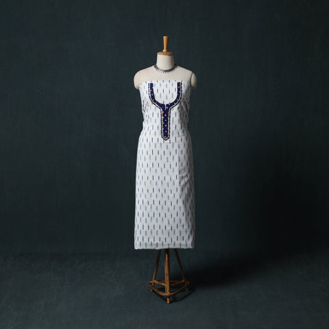 Pochampally Ikat Patchwork Cotton Unstitched Kurta Material (3M) 29