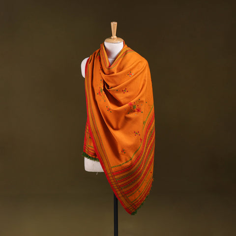 Kutch Bhujodi Handwoven Mirror Work Acrylic Wool Shawl 60