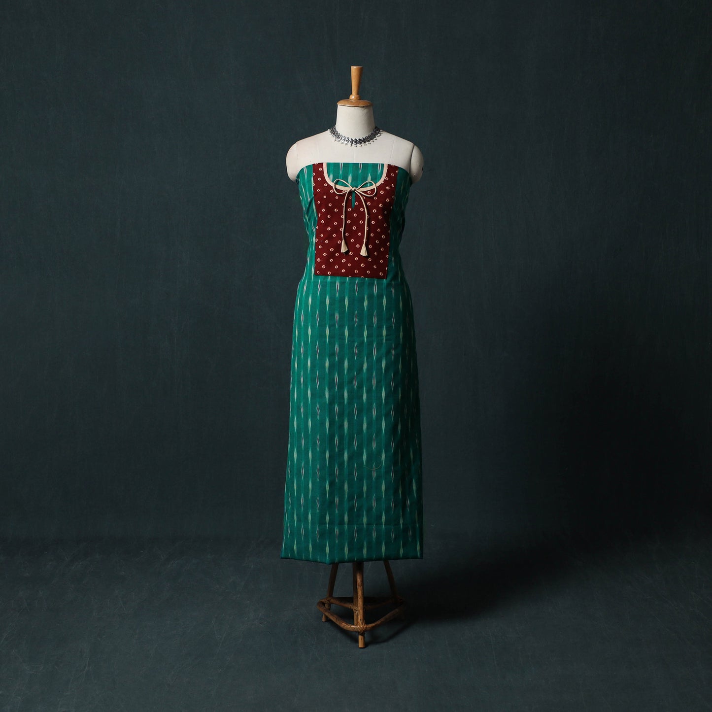 Pochampally Ikat Patchwork Cotton Unstitched Kurta Material (3M) 32