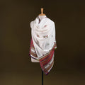 White - Kutch Bhujodi Handwoven Mirror Work Acrylic Wool Shawl 61
