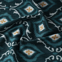 Green - Kantha Stitch Cotton Sanganeri Print Fabric 02