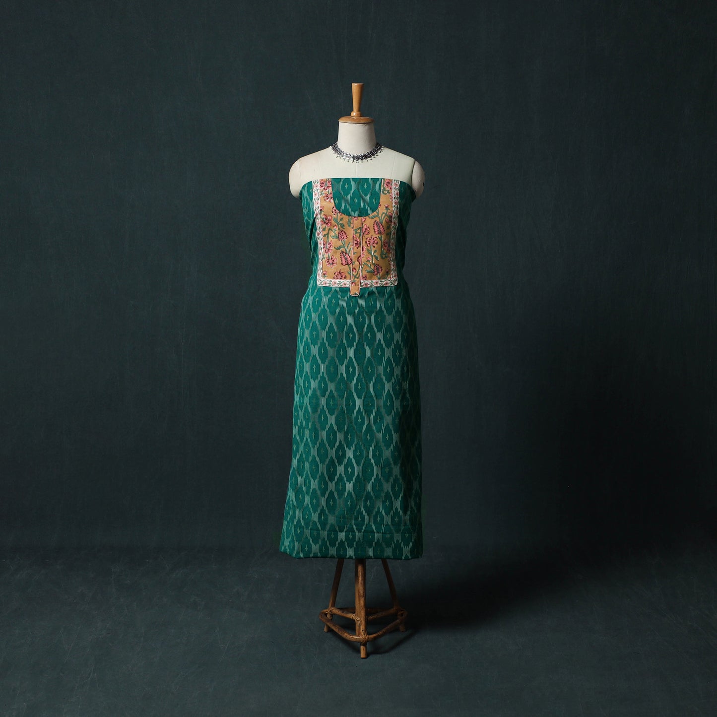 Pochampally Ikat Patchwork Cotton Unstitched Kurta Material (3M) 34