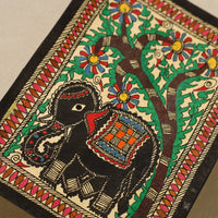 Handpainted Madhubani Painting by Hira Devi (5 x 7) 09