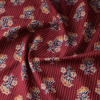 Red - Kantha Stitch Cotton Sanganeri Print Fabric 03