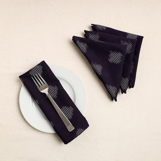 Set of 4 - Pochampally Ikat Weave Cotton Table Napkins (18 x 18 in) 18