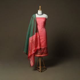 Pochampally Ikat Silk Cotton 3pc Unstitched Dress Material Suit Set 36