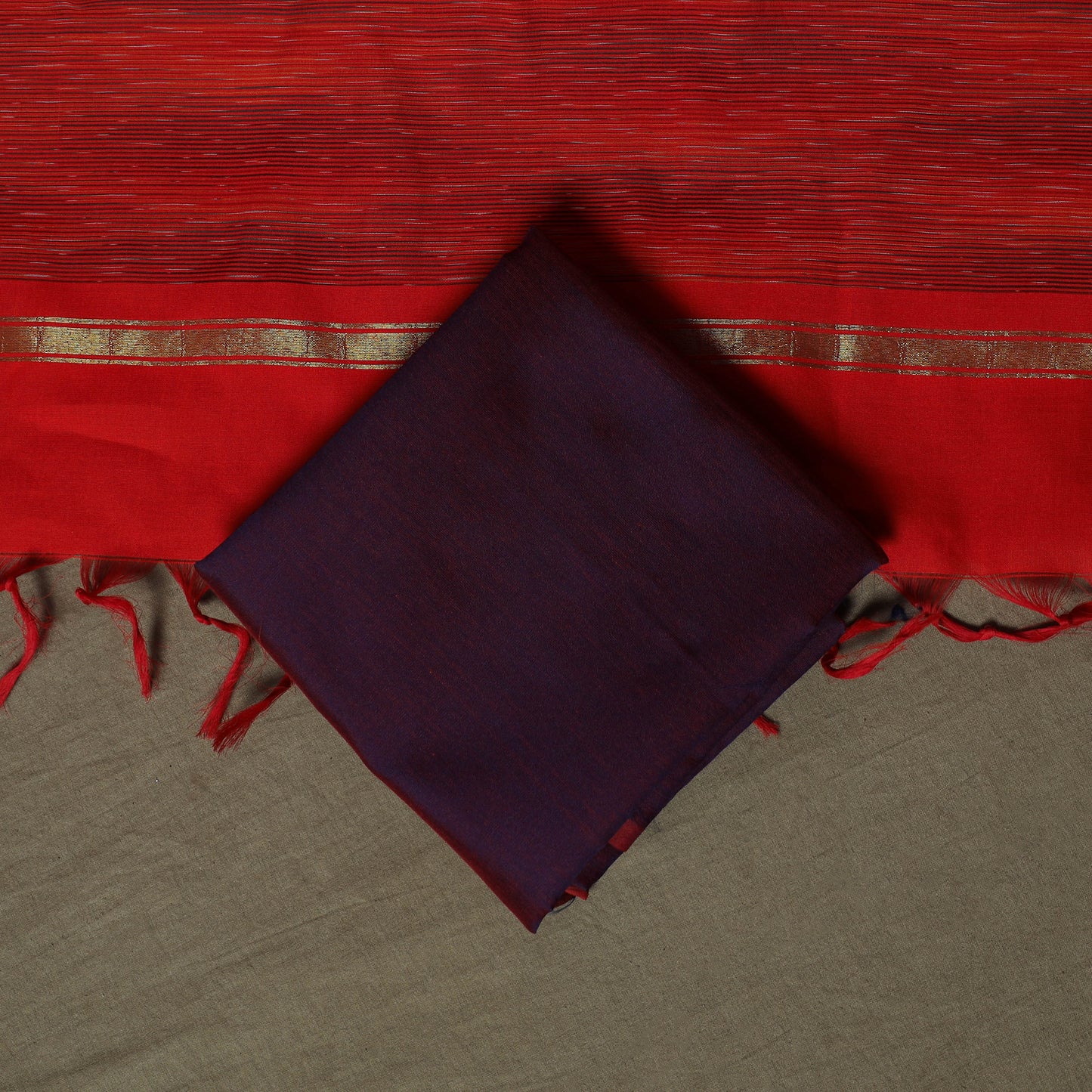 Pochampally Ikat Silk Cotton 3pc Unstitched Dress Material Suit Set 37