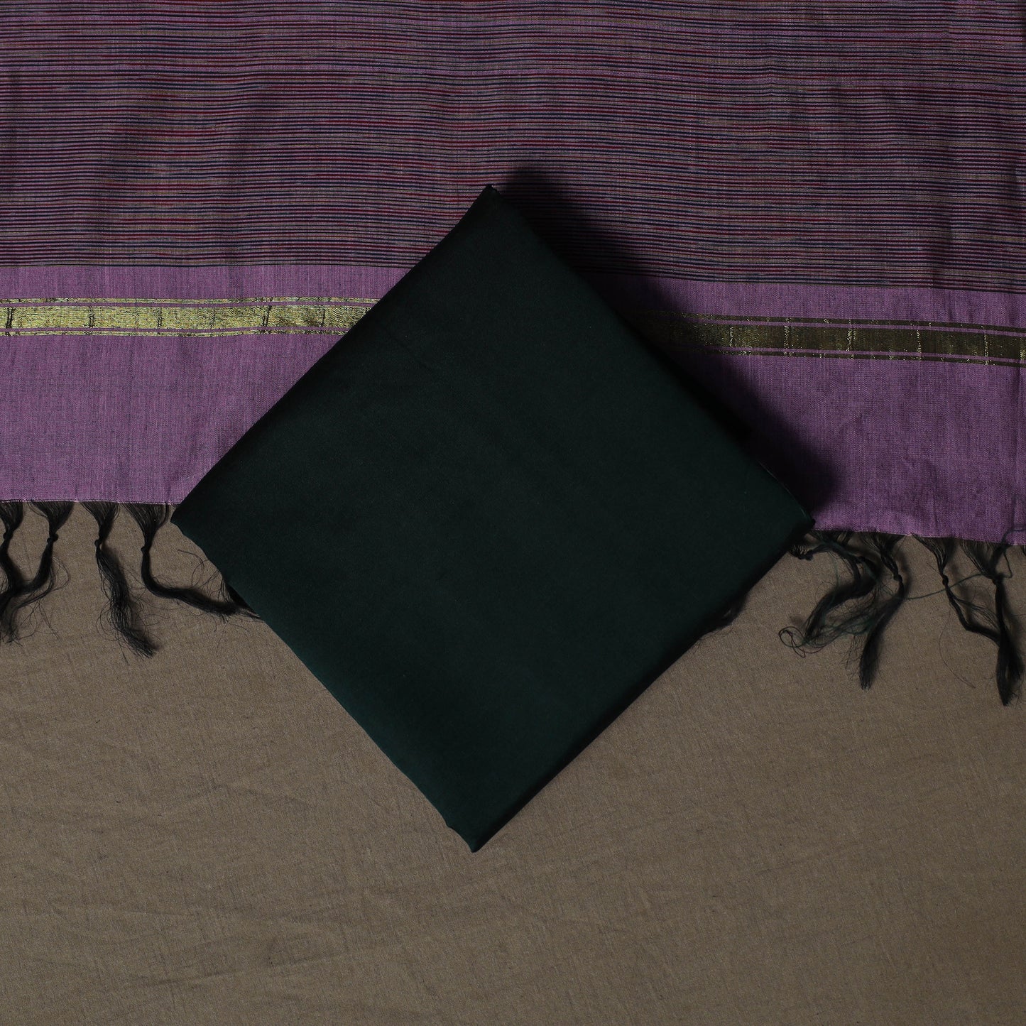 Pochampally Ikat Silk Cotton 3pc Unstitched Dress Material Suit Set 01