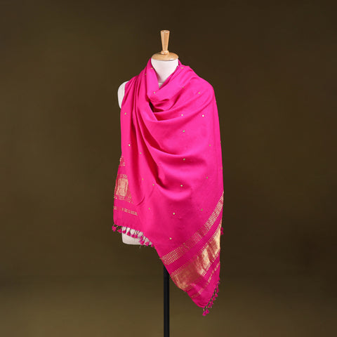Kutch Handwoven Zari & Mirror Work Acrylic Wool Shawl 65