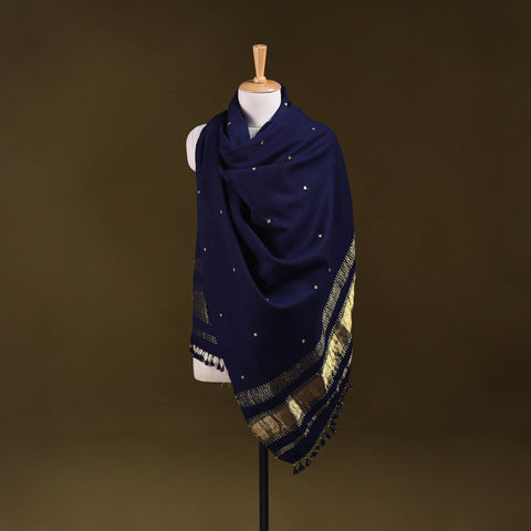 Kutch Handwoven Zari & Mirror Work Acrylic Wool Shawl 66