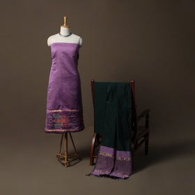 Pochampally Ikat Silk Cotton 3pc Unstitched Dress Material Suit Set 03