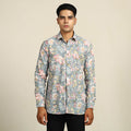 Sanganeri Block Printed Cotton Men Full Sleeve Shirt 06