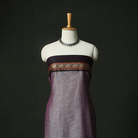Purple - Dharwad Woven Cotton 3pc Unstitched Dress Material Suit Set 13