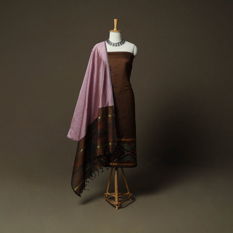 Pochampally Ikat Silk Cotton 3pc Unstitched Dress Material Suit Set 39