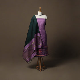 Pochampally Ikat Silk Cotton 3pc Unstitched Dress Material Suit Set 03