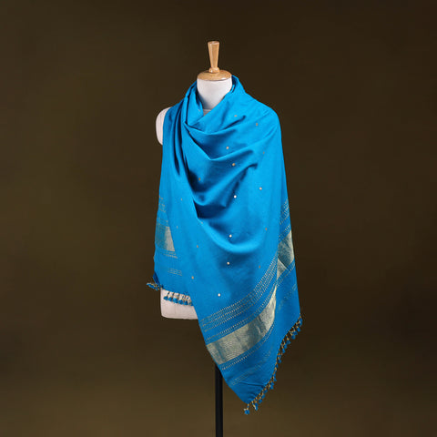 Kutch Handwoven Zari & Mirror Work Acrylic Wool Shawl 68