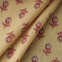 Yellow - Kantha Stitch Cotton Sanganeri Print Fabric 08