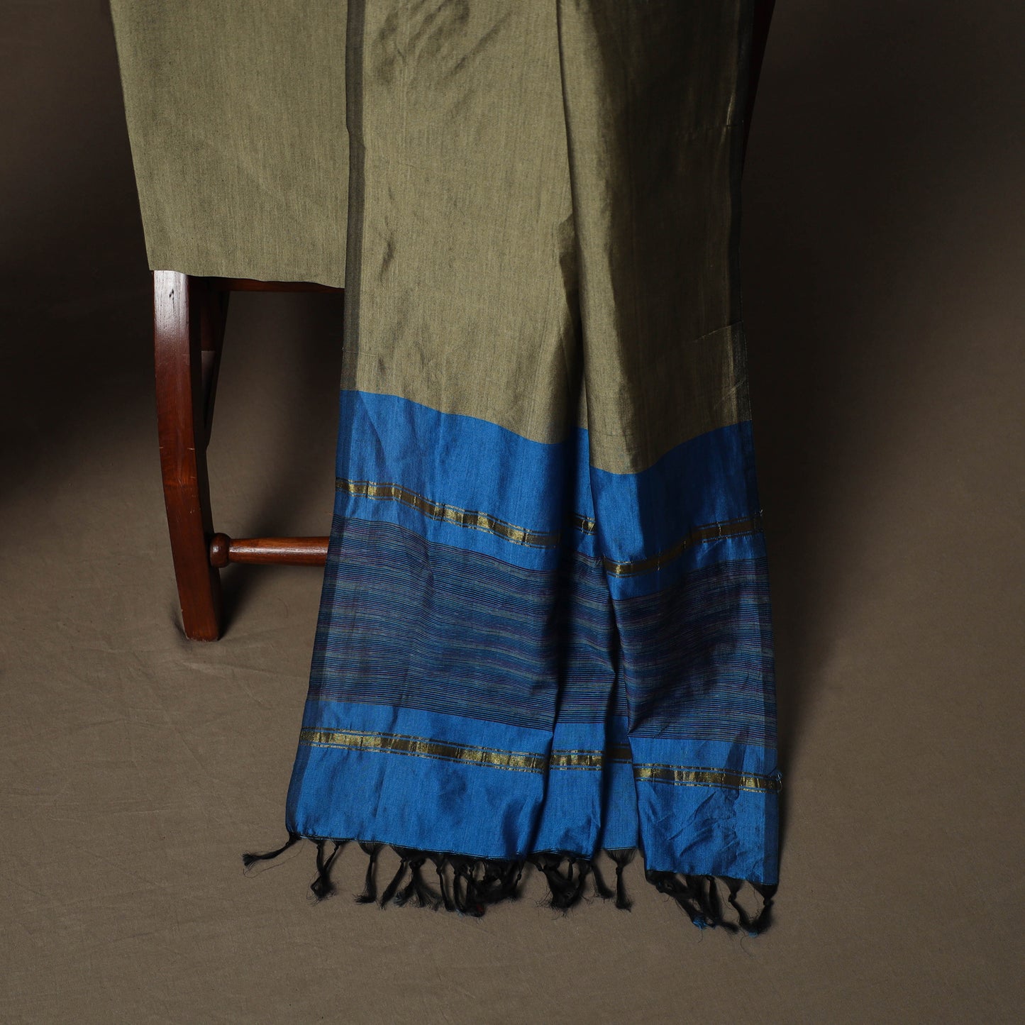 Pochampally Ikat Silk Cotton 3pc Unstitched Dress Material Suit Set 05