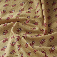 Yellow - Kantha Stitch Cotton Sanganeri Print Fabric 08