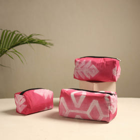  Pink Multipurpose Handmade Toiletry Bags (Set of 3) 