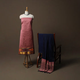 Pochampally Ikat Silk Cotton 3pc Unstitched Dress Material Suit Set 08