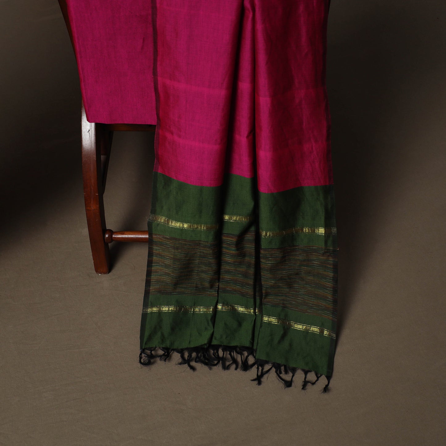 Pochampally Ikat Silk Cotton 3pc Unstitched Dress Material Suit Set 09