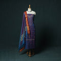 Purple - Ilkal Kasuti Embroidery Cotton 3pc Unstitched Dress Material Suit Set 02