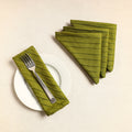 Green Set of 4 - Pintuck Plain Cotton Table Napkins (18 x 18 in) 12