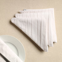 Set of 4 - Pintuck Plain Cotton Table Napkins (18 x 18 in) 10