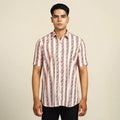  Sanganeri Block Printed Cotton Men Half Sleeve Shirt 14 