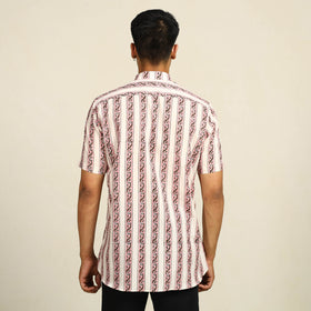  Sanganeri Block Printed Cotton Men Half Sleeve Shirt 14 