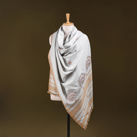 Kutch Mirror Work Handwoven Neran Hand Embroidery Acrylic Wool Shawl 79