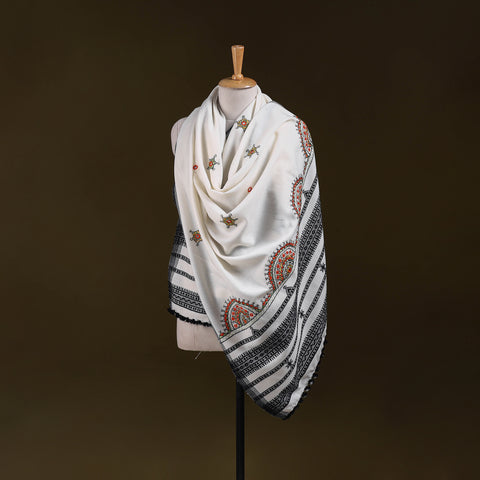 Kutch Mirror Work Handwoven Neran Hand Embroidery Acrylic Wool Shawl 80