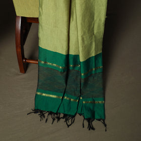 Green - Pochampally Ikat Silk Cotton 3pc Unstitched Dress Material Suit Set 51