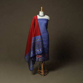 Pochampally Ikat Silk Cotton 3pc Unstitched Dress Material Suit Set 52