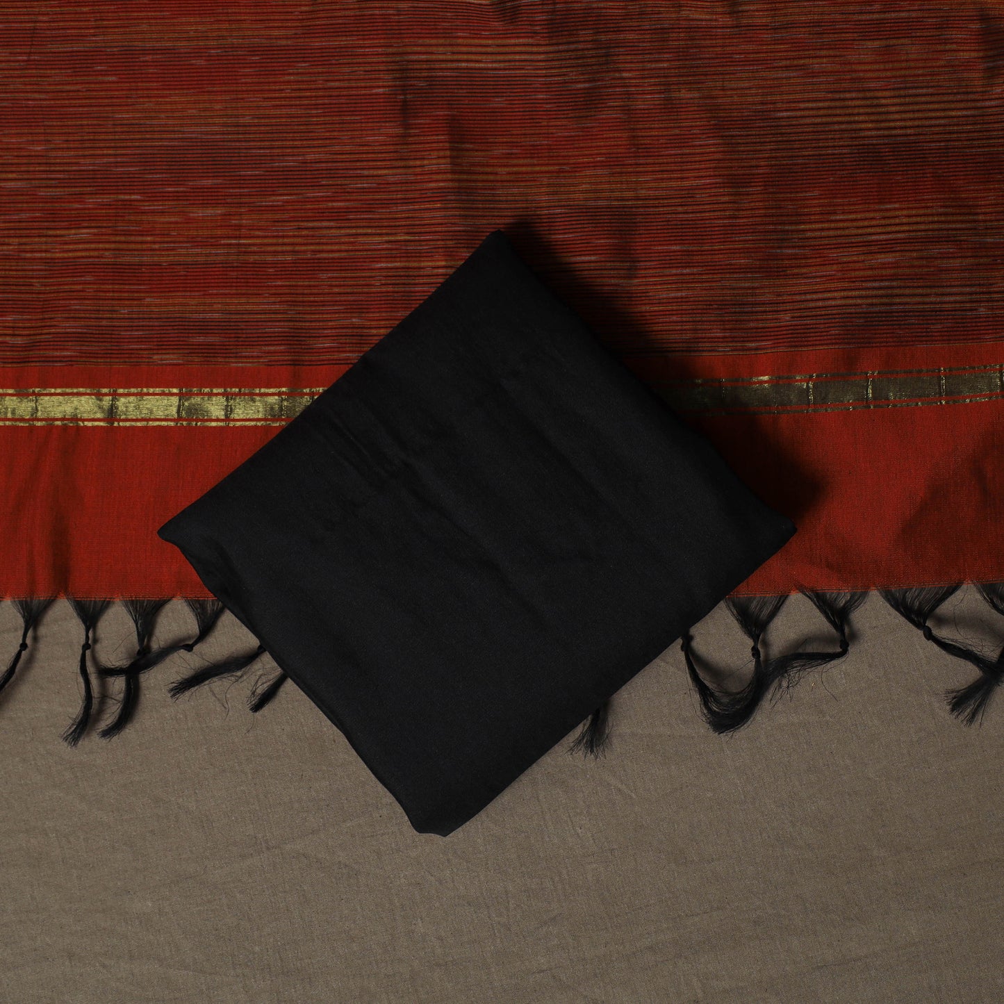 Pochampally Ikat Silk Cotton 3pc Unstitched Dress Material Suit Set 16