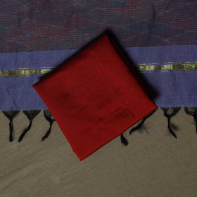 Pochampally Ikat Silk Cotton 3pc Unstitched Dress Material Suit Set 55