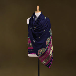 Kutch Mirror Work Handwoven Neran Hand Embroidery Acrylic Wool Shawl 83