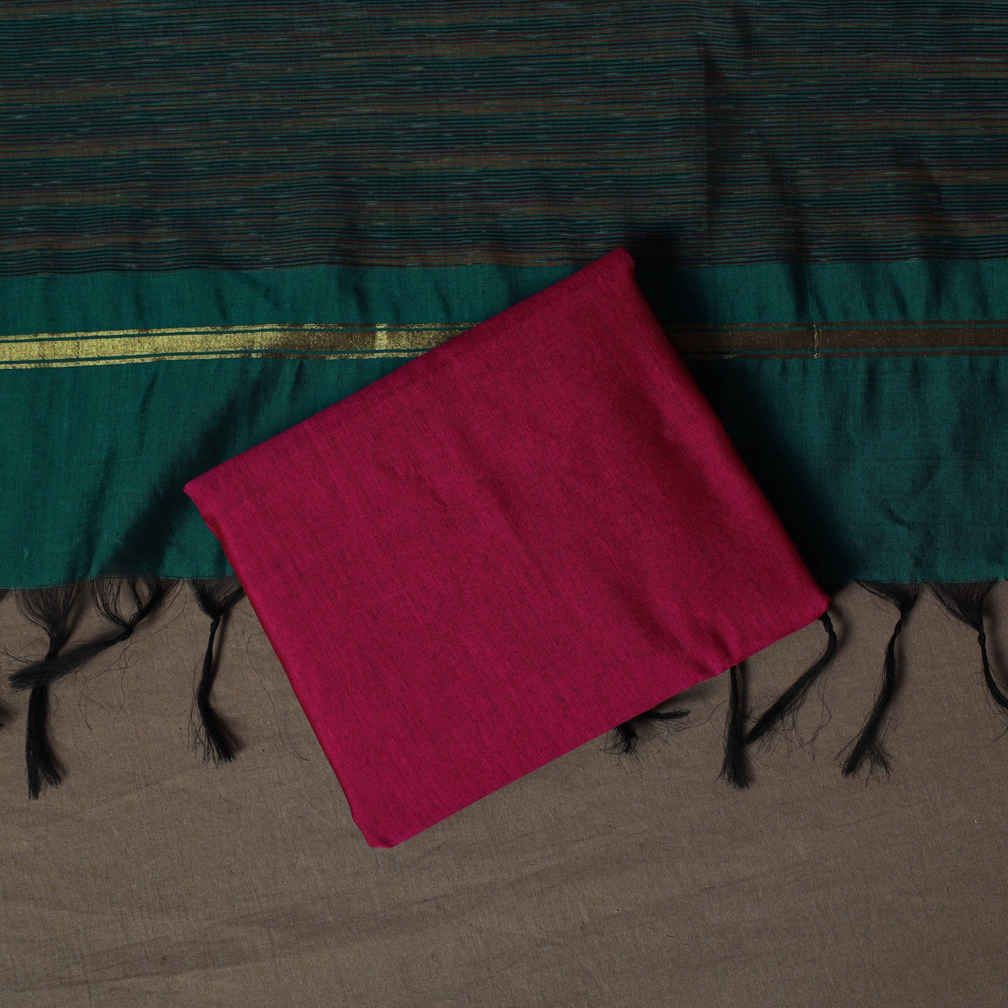 Pochampally Ikat Silk Cotton 3pc Unstitched Dress Material Suit Set 18