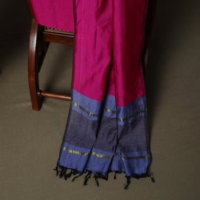 Blue - Pochampally Ikat Silk Cotton 3pc Unstitched Dress Material Suit Set 56